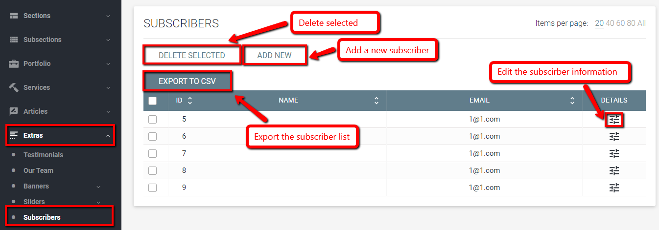 Managing Subscriber List JuiceBox CMS | Custom Websites Toronto